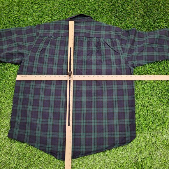 Vintage Pendleton Flannel Plaid Button Shirt Large 24x30 Blue Green - Picture 6 of 12